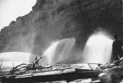Idaho City after the fire of 1865 — rebuilding in brick